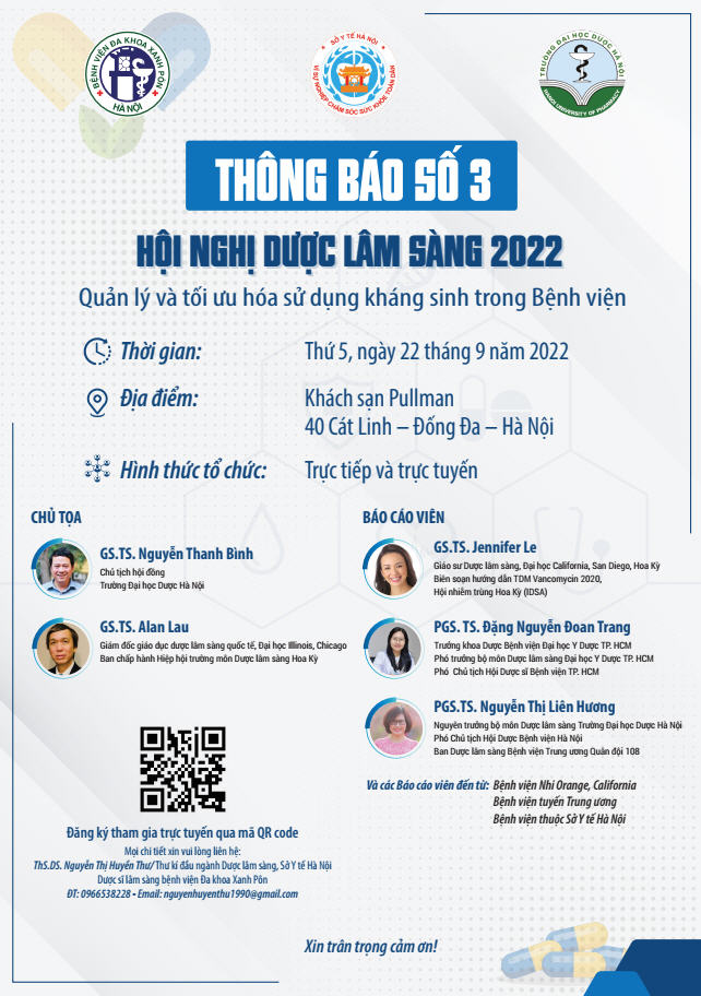 Thông báo số 3: Hội nghị Dược lâm sàng 2022